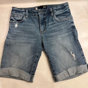 Kut from the Kloth cut offs, mid rise, medium wash, distressed